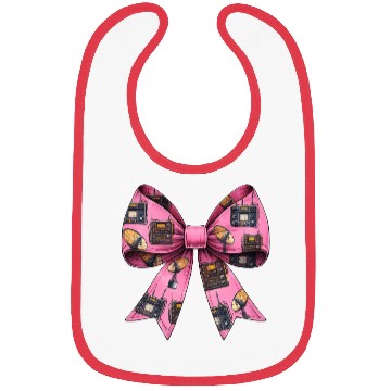 Discover Coquette Bow Ham Radio Pattern Operator Bibs