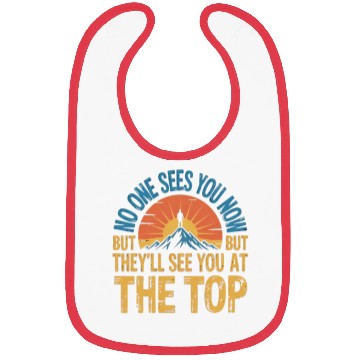 Discover Mountain Climber Inspirational Quote Bibs
