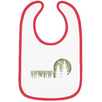 Discover Minimalist Forest Sunset Illustration Bibs
