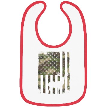 Discover Deer Buck Hunting Camo US Flag Hunter Camouflage Bibs