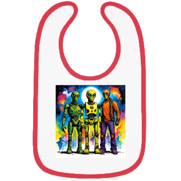 Discover The alien and the robot Bibs