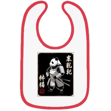 Discover Panda Samurai In Japanese Ukiyo-e Bibs