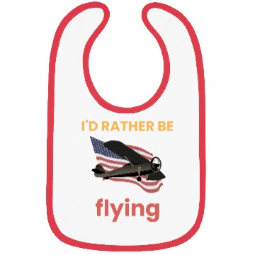 Discover I'd Rather Be Flying - USA Flag Bibs