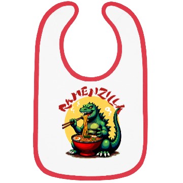 Discover RamenZilla Ramen Noodle Loving Kaiju Monster Bibs