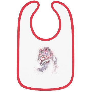 Discover Scribble Lion Dance Mask: Traditional Dance Art Bibs