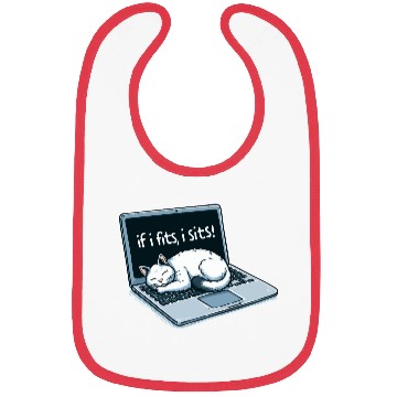 Discover Laptop Cat Nap - If I Fits, I Sits! Bibs
