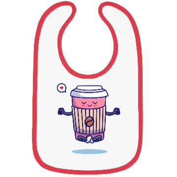 Discover Charming Coffee Cup Meditation Design Bibs