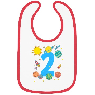 Discover Space Number Two Adventure Fun Birthday Bibs