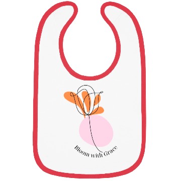 Discover bloom with grace minimalist flower design Bibs