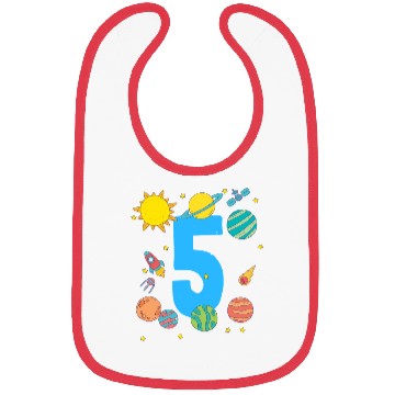 Discover Birthday Space Themed Number Five Adventure Bibs