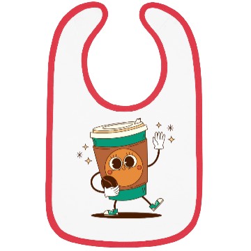 Discover Playful Coffee Cup Character Design Bibs