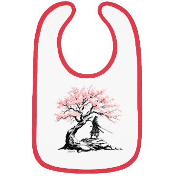 Discover Samurai trains beneath a blooming Sakura tree Bibs