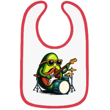 Discover Rockin Avocado Musician Funny Graphic Bibs