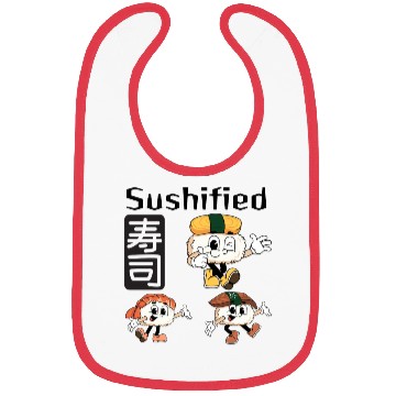 Discover Kawaii Sushi Characters with Calligraphy Bibs