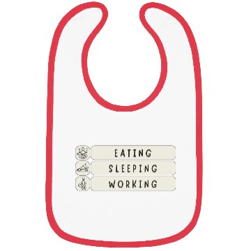 Discover Eat Sleep Work Repeat - Funny Daily Routine Meme Bibs