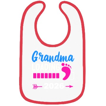 Discover Grandma Loading 2026 Pink Footprint Bibs