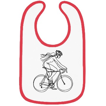 Discover Cycling Girl One Line Drawing Bibs