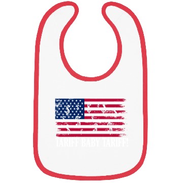 Discover Tariff Baby Tariff American Flag Trump Tariff Bibs