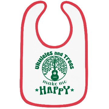 Discover Ukuleles and Trees make me Happy green Bibs