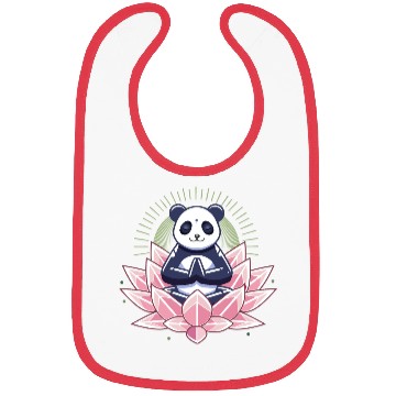 Discover Meditating Panda on Lotus Bibs