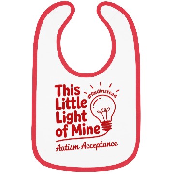 Discover Red Instead Autism Acceptance Lightbulb Design Bibs