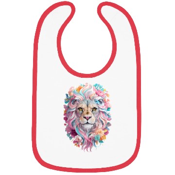 Discover Lion Illustration Surrounded By Floral Bibs
