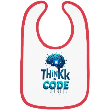 Discover Think in Code Brain Computing Themed Bibs