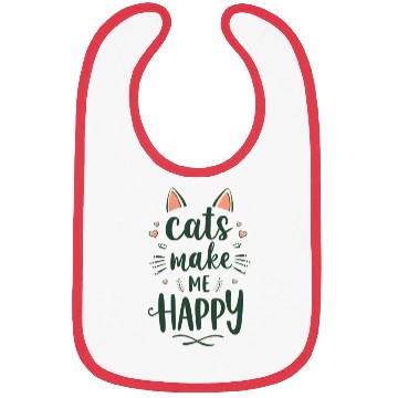 Discover Cute Cats Make Me Happy Bibs For Cat Lovers