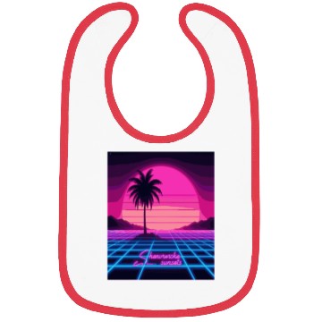 Discover Chasing Sunsets Synthwave Bibs - Retro Neon Bibs