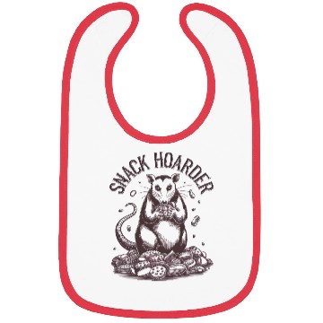 Discover Snack Hoarder Opossum Fun Illustration Bibs