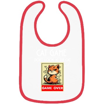 Discover Cat Meme Game Humor Don’t Look Game Over Design. Bibs