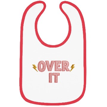 Discover Over It Embroidered Pastel Puff Lettering Bibs