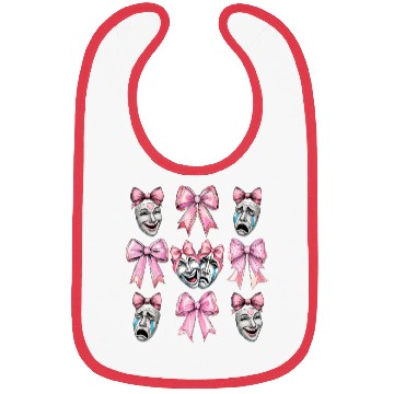 Discover Coquette Bow Theatre Mask Drama Comedy Artist Girl Bibs