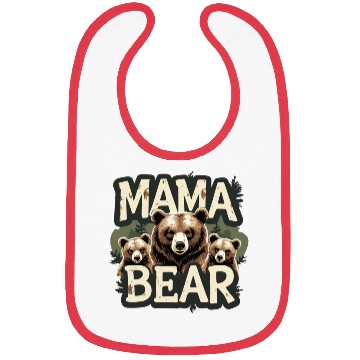 Discover Mama Bear & Cubs Rustic Bibs for Moms