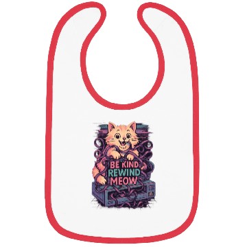 Discover Be Kind Rewind Meow Retro Vibe 80s 90s VHS Bibs