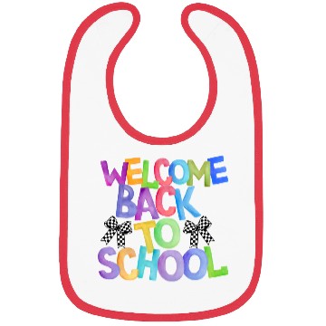 Discover Welcome Back to School Coquette Bow Design Bibs