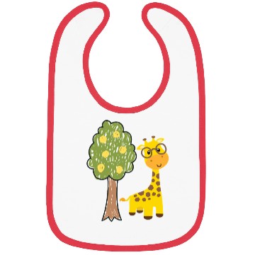 Discover Funny giraffe and tree drawing Bibs