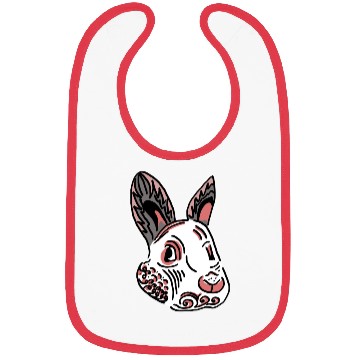Discover Fantasy Rabbit Face in Ethnic Strokes Bibs