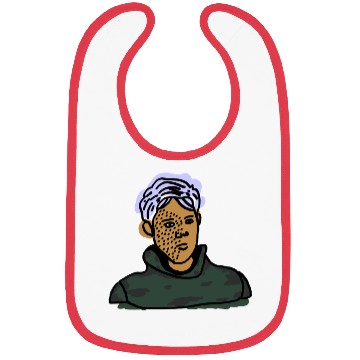 Discover Expressive Portrait in Abstract Cartoon Style Bibs