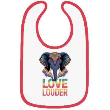 Discover Love Louder – Pride Elephant Empowerment Design Bibs