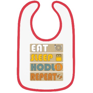 Discover Eat Sleep HODL Repeat – Crypto Life Design Bibs