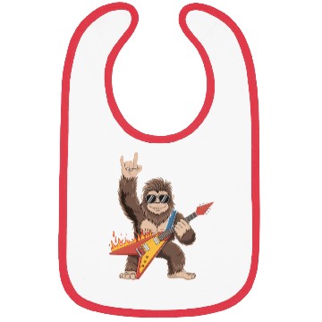 Discover Bigfoot Playing Guitar Rock On Sasquatch Bibs