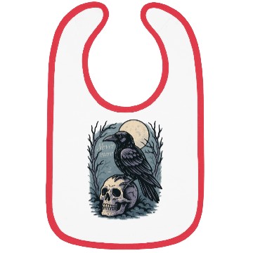 Discover Nevermore Raven Skull Gothic Poe Poetry Bibs