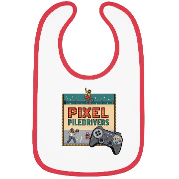 Discover Pixel Piledrivers Vintage Wrestling Game Bibs