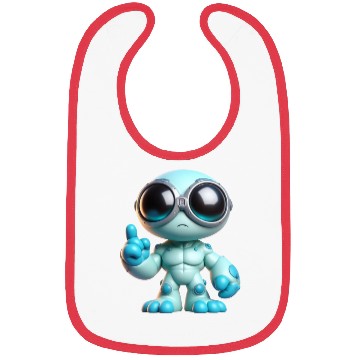Discover Blue Alien Robot with Goggles Bibs
