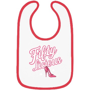 Discover Fifty-licious Squad Matching 50th Birthday Bibs