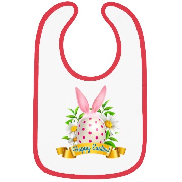 Discover Happy Easter Bibs with Bunny Ears and Egg