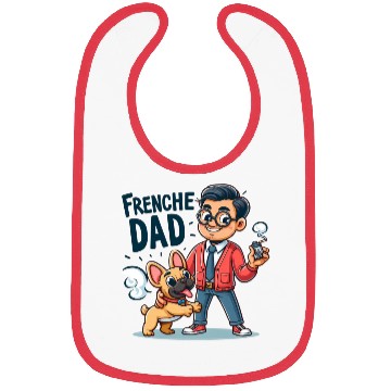 Discover Frenchie Dad Cartoon Design Bibs