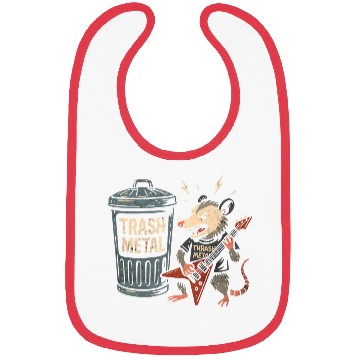 Discover Funny Opossum Thrash Metal Guitar Vintage Pun Bibs