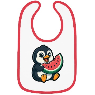 Discover Penguin with Watermelon Summer Fruit Bibs